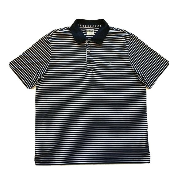 IZOD Golf Polo Shirt Mens Large Performance Tee Short Sleeve Striped Athleisure - Picture 1 of 12
